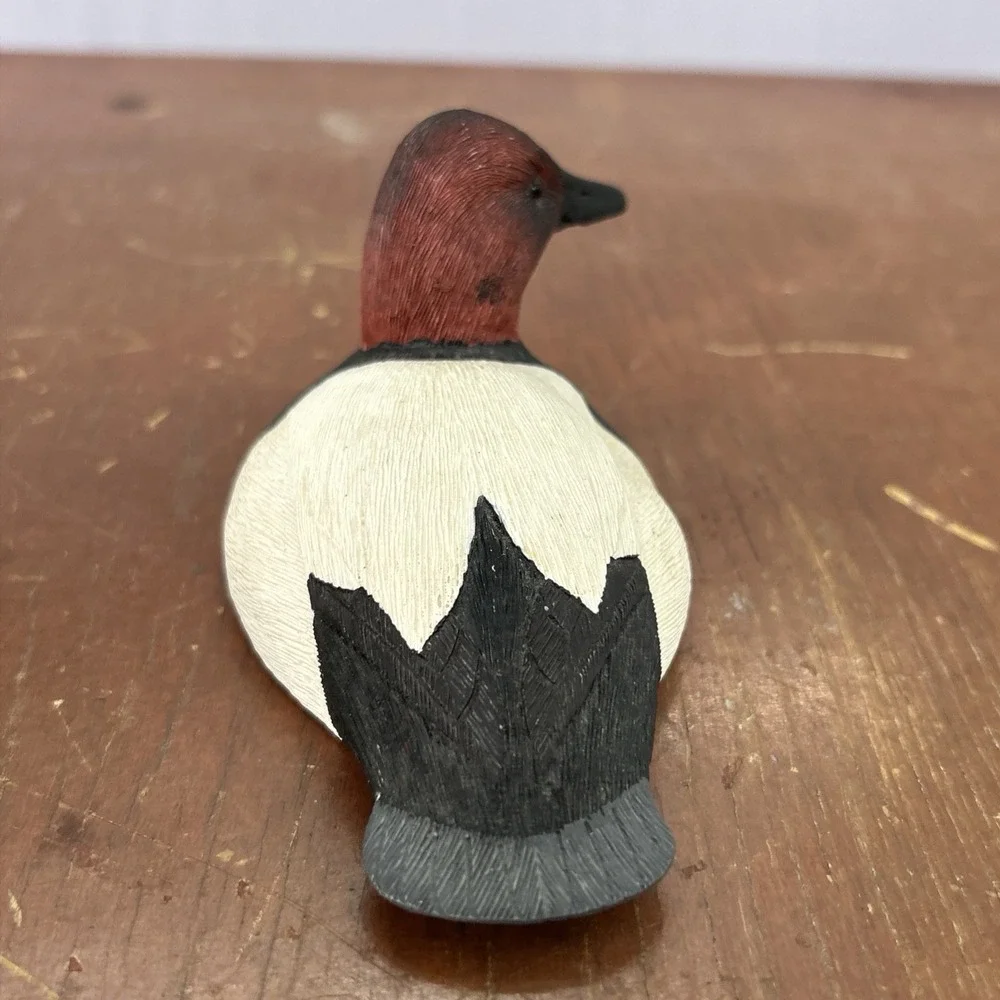 Joe Weaver Signed Miniature Canvasback Duck Decoy Hand Carved Wood Folk Art